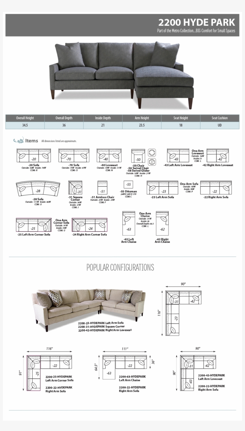 2200-hydepark Collection - Studio Couch, transparent png