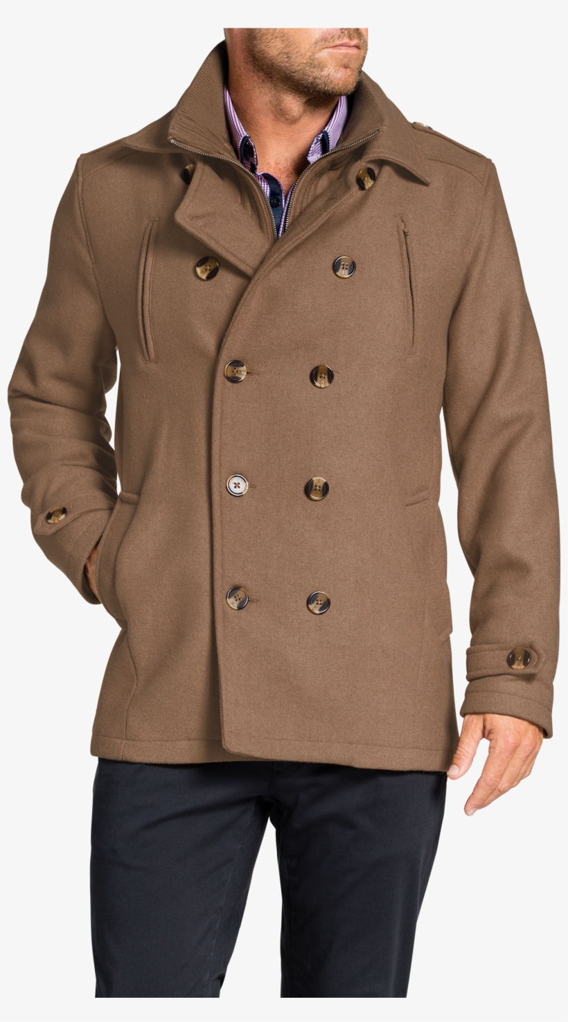 Camel Jez Db Melton Coat - Melton Coat, transparent png