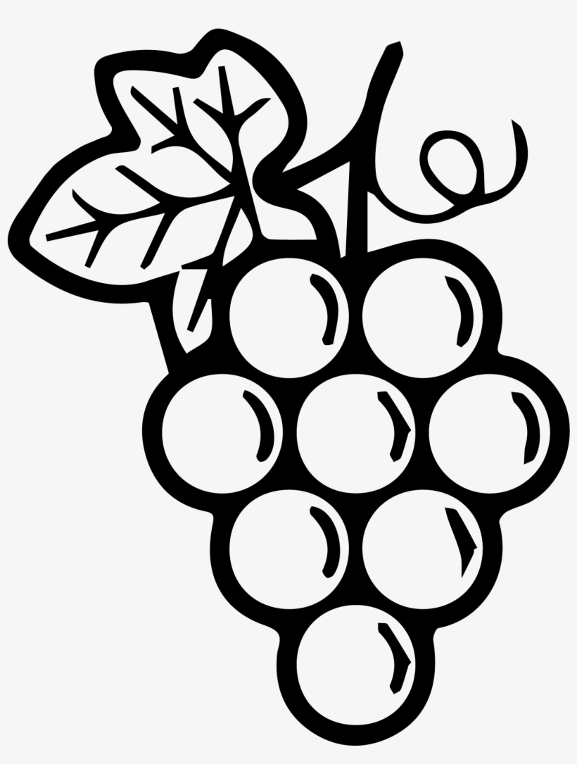 Grapes Black - Line Art, transparent png