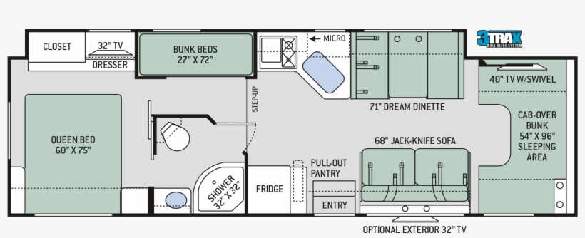 2019 Chateau 31e Floor Plan - Thor Motor Coach Chateau 31e, transparent png