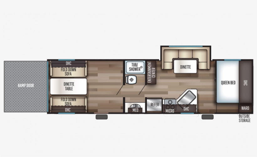 2020 Grey Wolf 27rr Floor Plan Img - Recreational Vehicle, transparent png