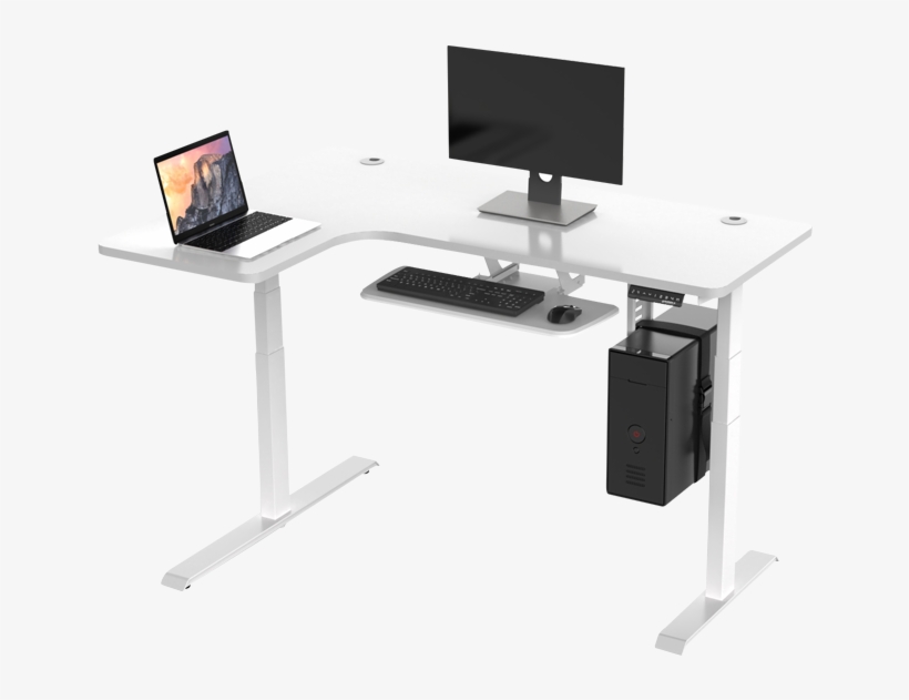 Eureka Standing Desks L Shape Left White - Computer Desk, transparent png