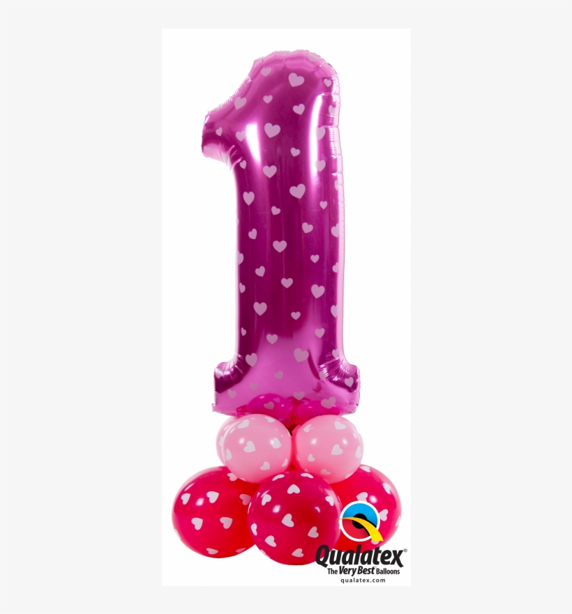 The Big 1 Pink First Birthday Party Balloons - Polka Dot, transparent png