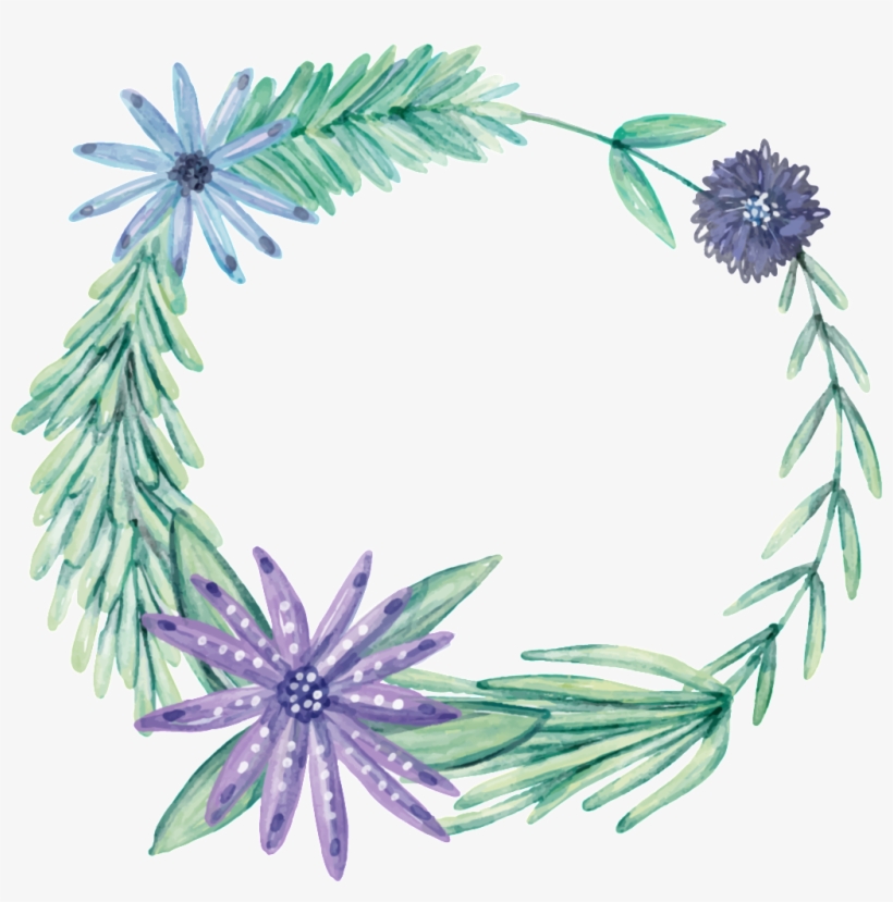 Fresh Romantic Purple Big Flower Hand Painted Garland, transparent png