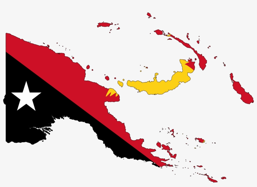 Papua New Guinea Flag Map - Papua New Guinea Country Flag, transparent png