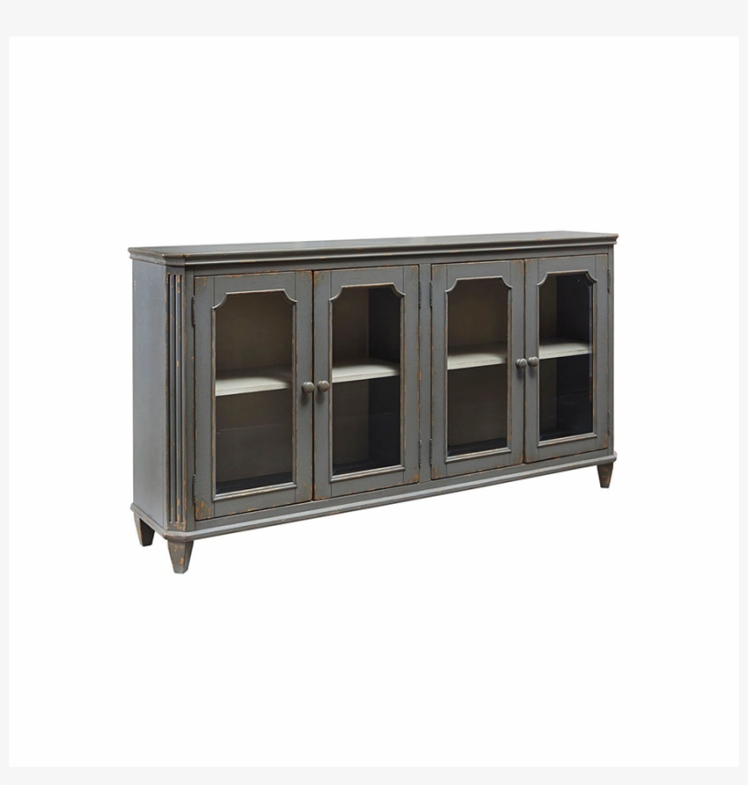 Antique Gray Accent Cabinet, transparent png