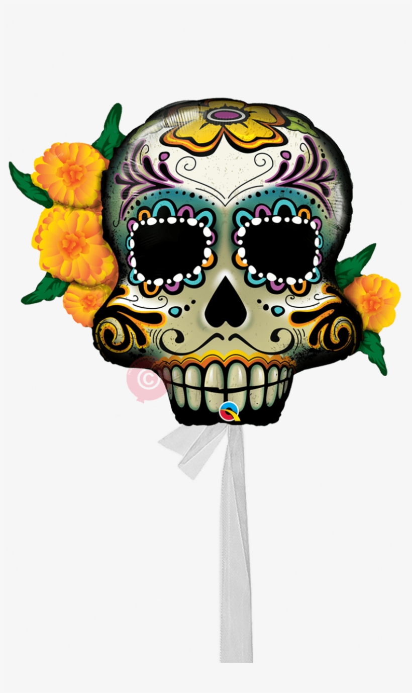 Day Of The Dead Skull-single Jumbo Balloons - Sugar Skull Birthday Balloons, transparent png