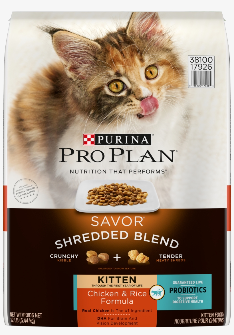 Purina Pro Plan Savor Kitten Shredded Blend Chicken - Purina Chicken And Rice Kitten, transparent png