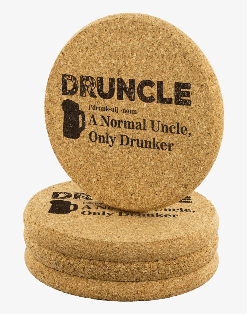 Druncle Round Cork Coasters - Glitter, transparent png