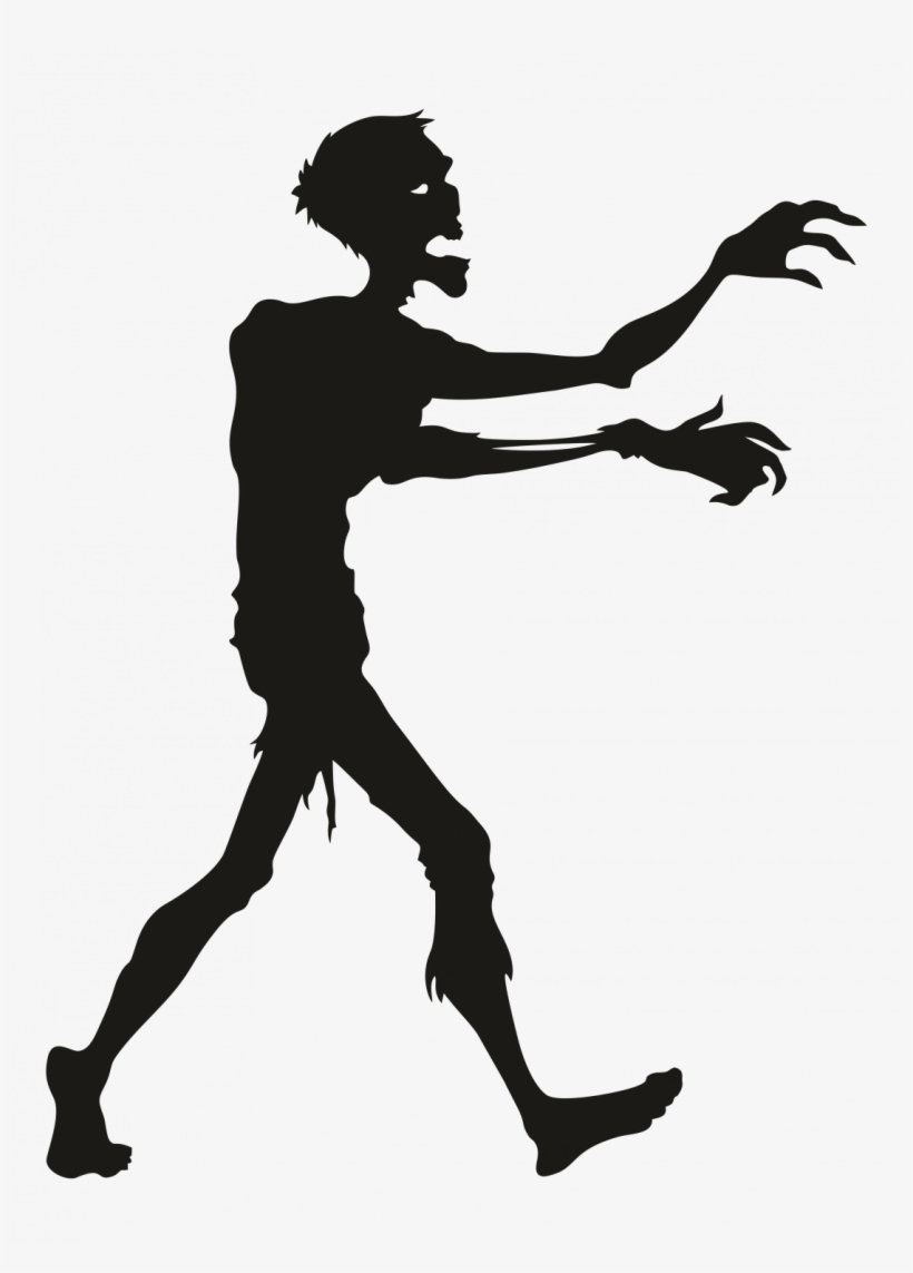 Zombie Silhouette Outline - Soporte Para Sostener Libros, transparent png