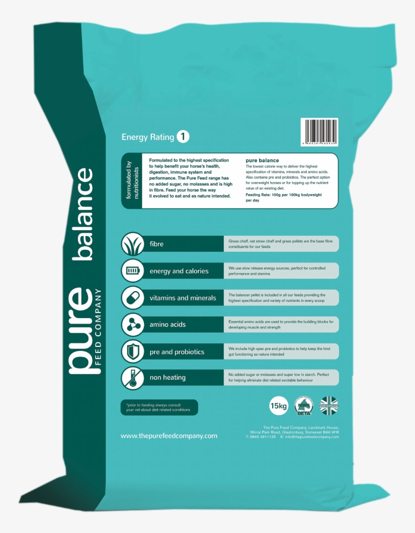Pure Balance Back Of Bag - Graphic Design, transparent png
