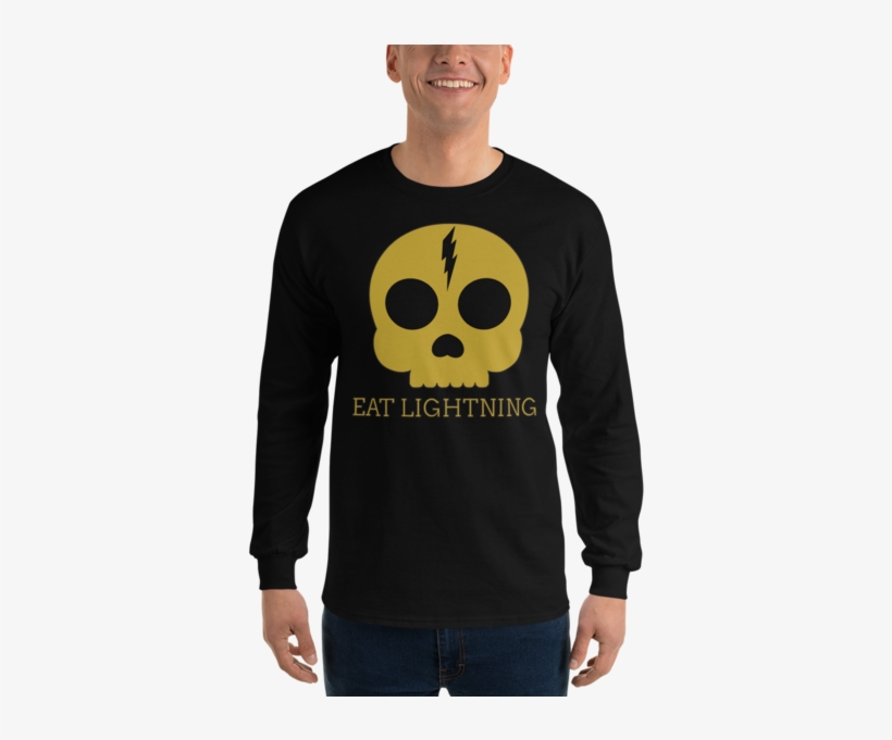 2018 Eat Lightning Skull Logo Long Sleeve - Long-sleeved T-shirt, transparent png