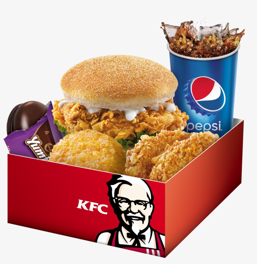 5 In 1 Box Meal Zinger Burger - 5 In 1 Meal Box Kfc, transparent png