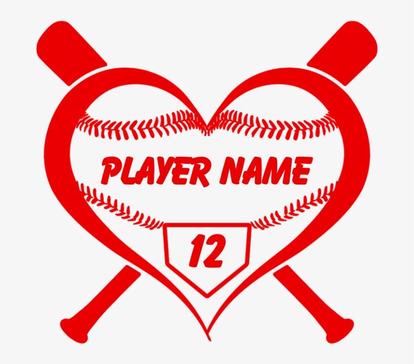 Personalized Baseball Player Heart Pillow Case - Baseball, transparent png