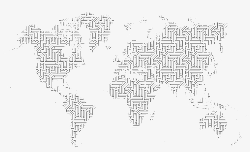 Circuit Board World Map - World Map, transparent png