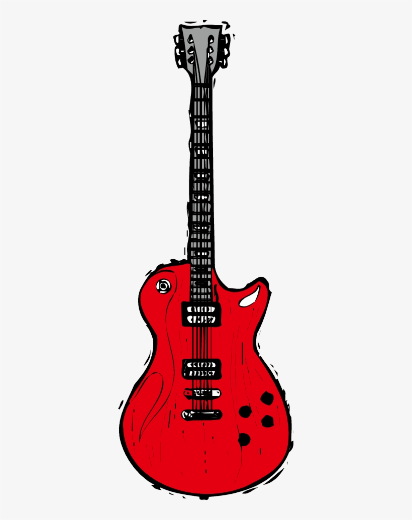 Red Electric Guitar Png Pic - Guitarra Electrica Rojo Dibujo Png, transparent png