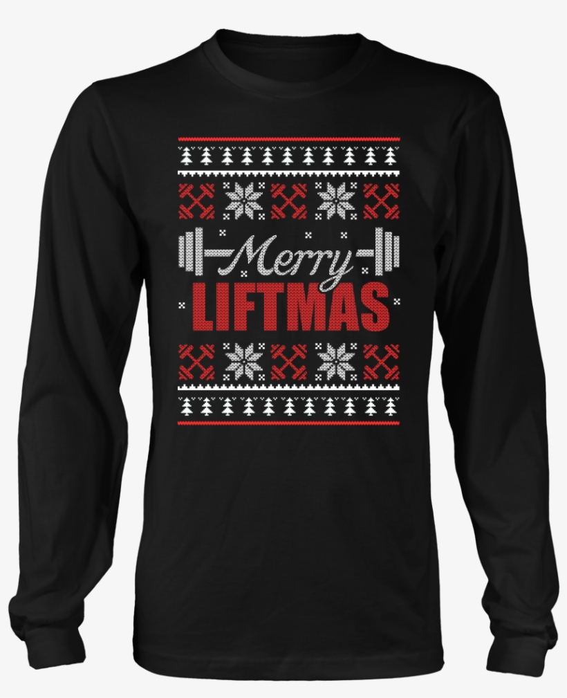 Merry Liftmas Ugly Christmas Sweater-style Printed - Free Da Guyz, transparent png
