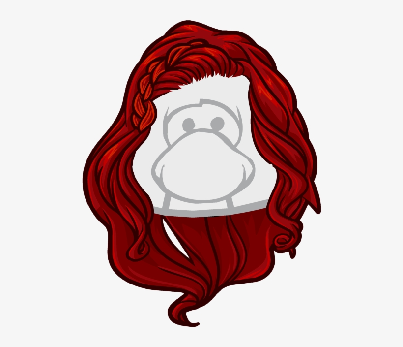 Red Hair Clipart Club Penguin - Cabelo Preto Club Penguin - 551x647 PNG