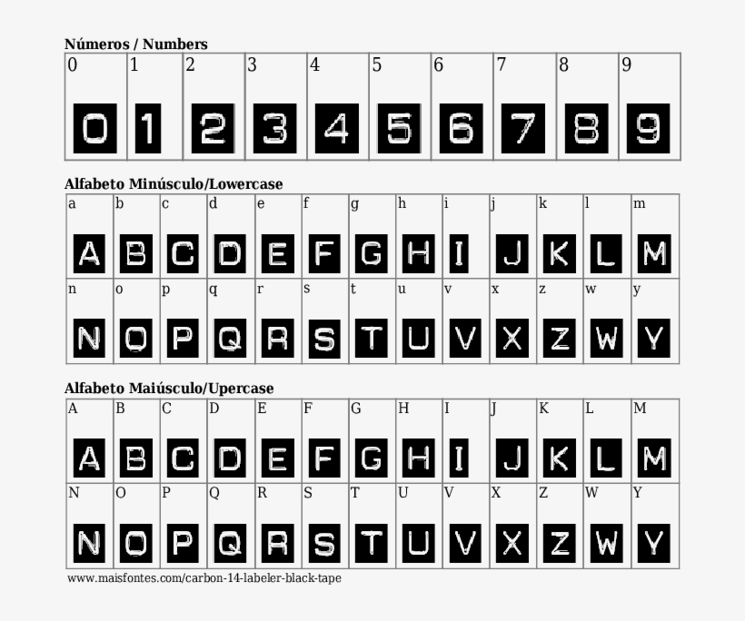 Font Details Carbon 14 Labeler Black Tape - Number, transparent png
