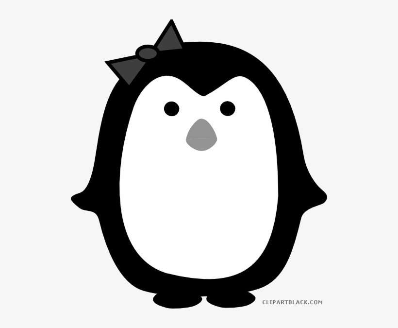 Girl Penguin Animal Free Black White Clipart Images - Girl Penguin Clip Art, transparent png
