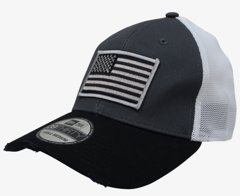 American Flag Vintage Mesh Black/graphite/white Cap - Baseball Cap, transparent png