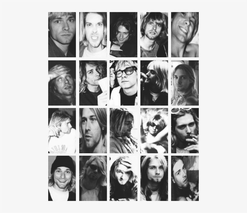 90s, Black And White, And Grunge Image - Kurt Cobain Evolution, transparent png