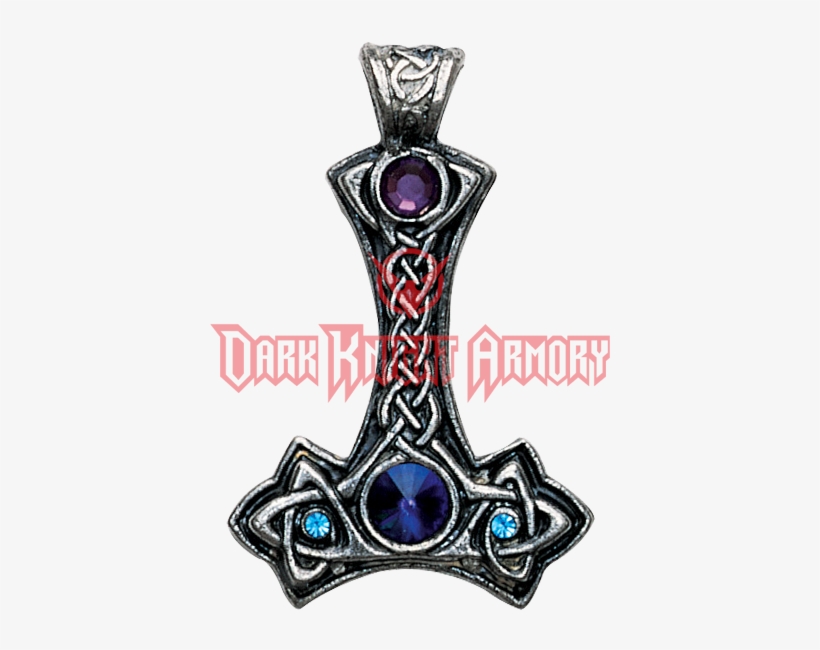Thor Hammer Mit Amethyst, transparent png