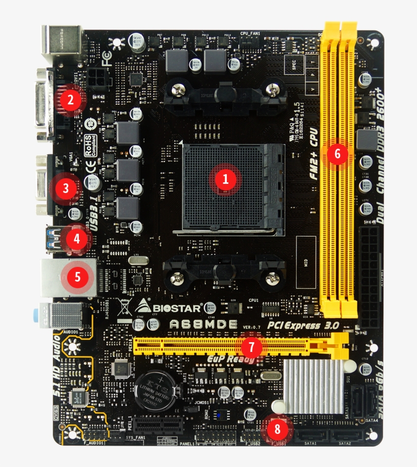 A68mde - Biostar A68mde, transparent png