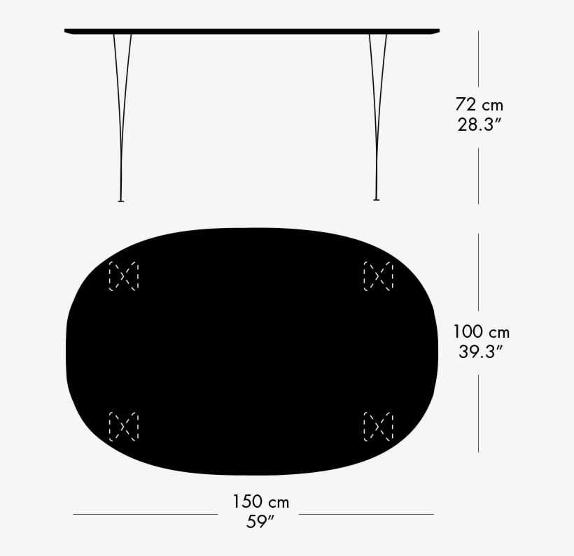 Energy Label - Fritz Hansen Super Elliptical Table Black, transparent png