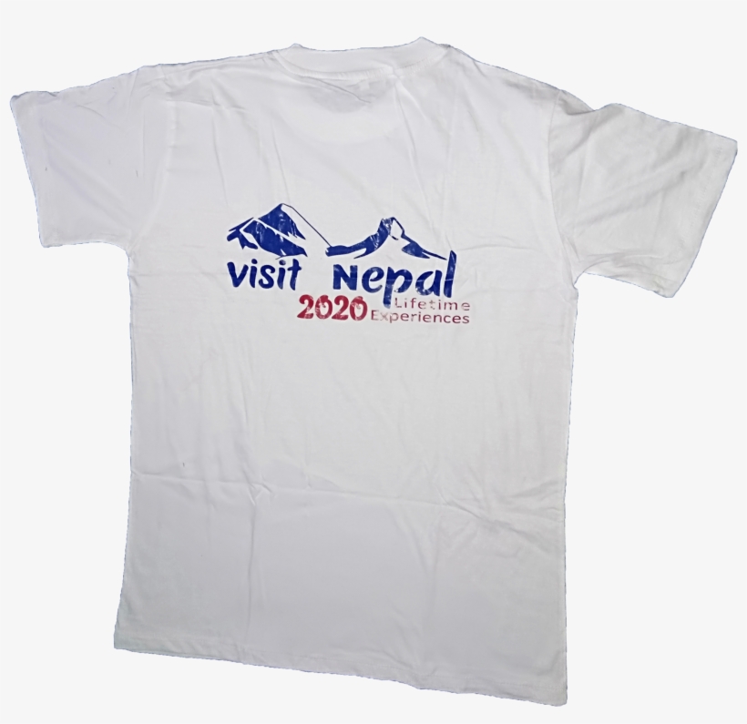 Picture Of White Visit Nepal Printed Tshirt - Active Shirt, transparent png