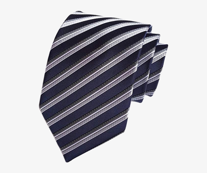 Secdtie Striped Navy, White And Black Tie - Necktie, transparent png
