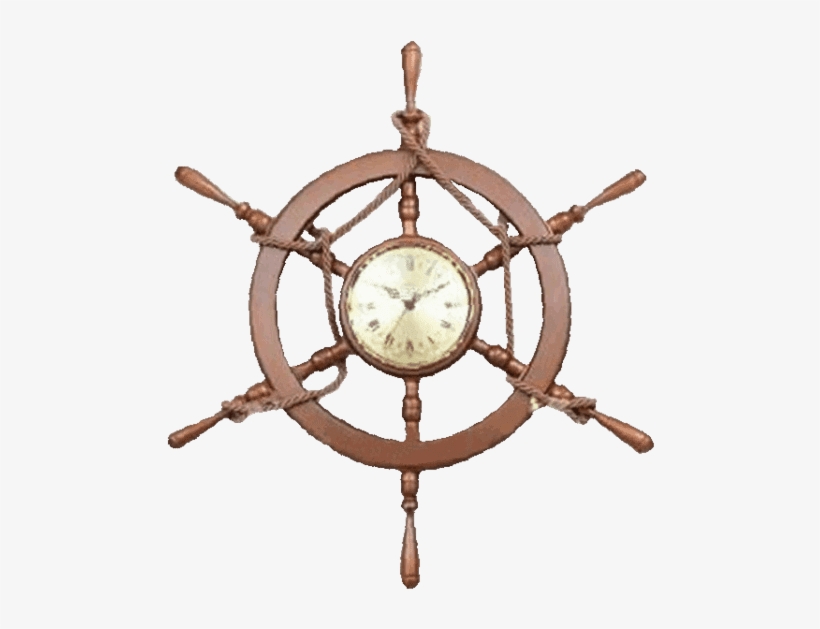 Ship Wheel Clock - Ship's Wheel, transparent png