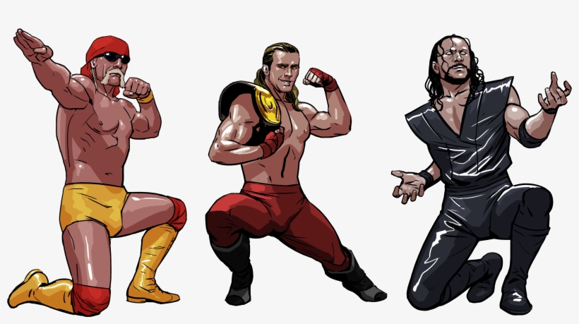 Hulk Hogan, Shawn Michaels, And The Undertaker - Illustration, transparent png