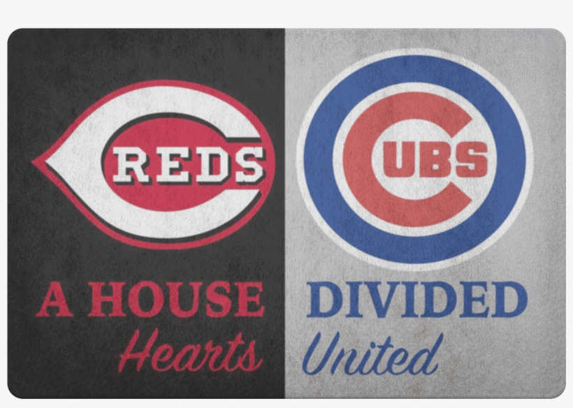House Divided Man Cave Decor Cubs Cincinnati Reds Hearts - Chicago Cubs, transparent png