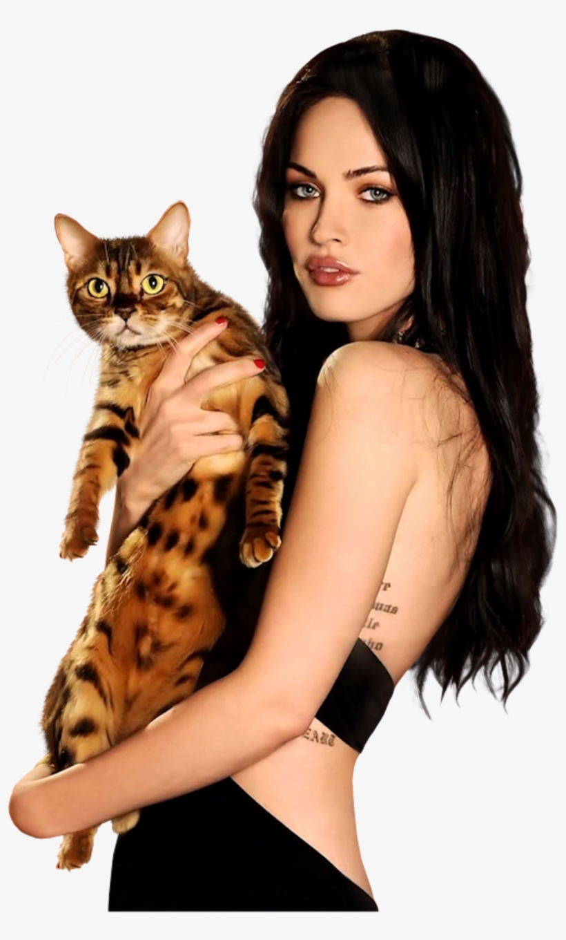 Célébrités Diverses - Megan Fox Cat, transparent png