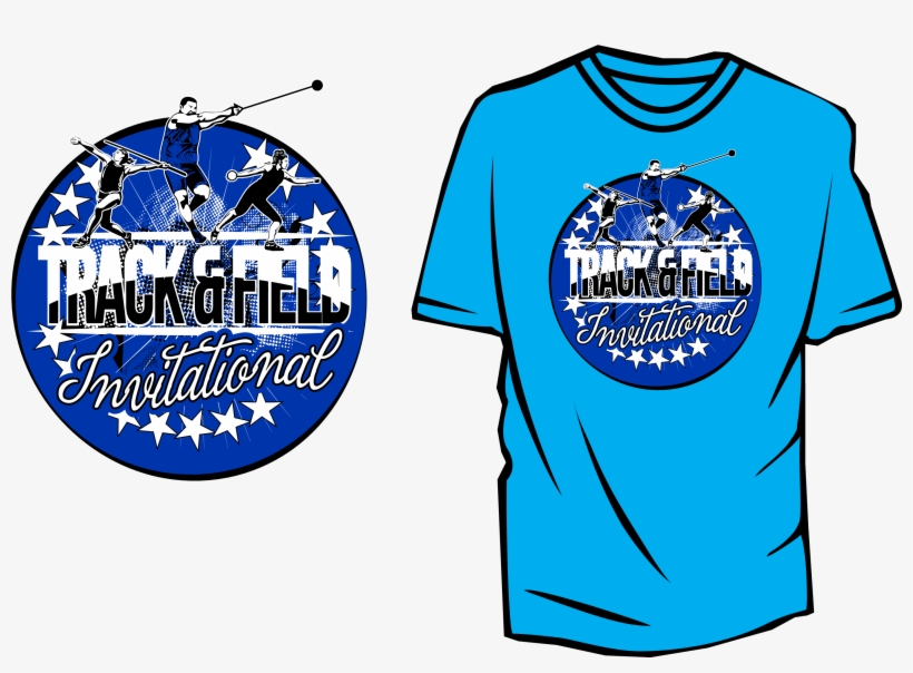 Track And Field Vector Design For Tshirt And Apprel - Blue Track Shirt Designs, transparent png
