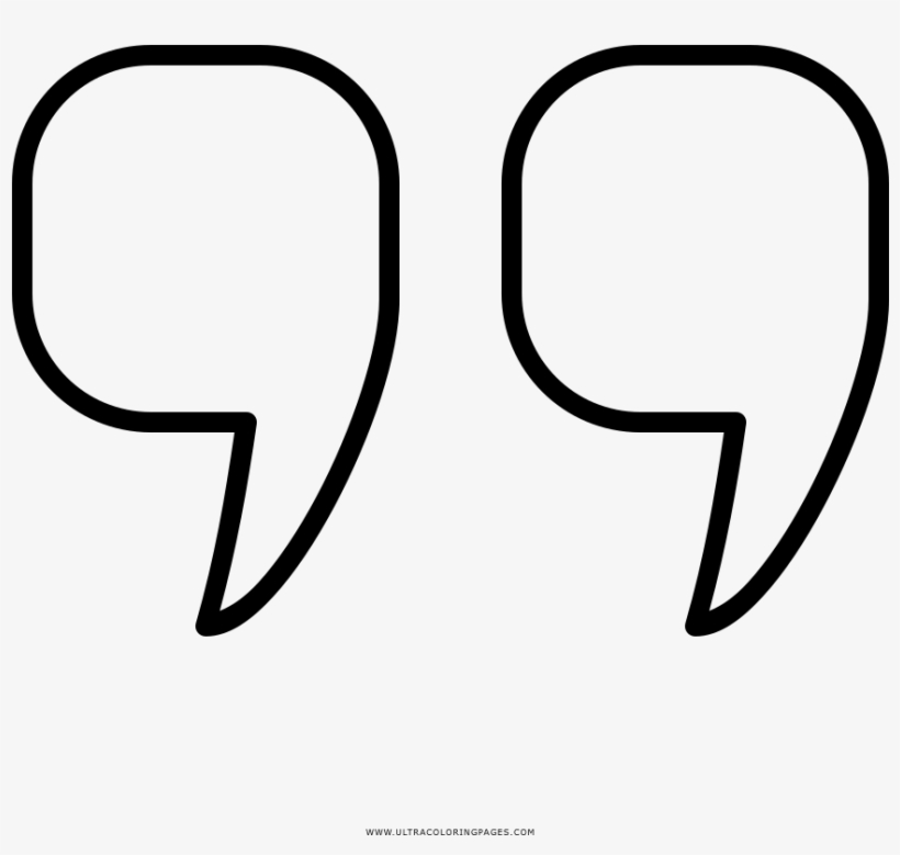 Quotation Marks Coloring Page - Imagenes De Comillas Para Colorear, transparent png