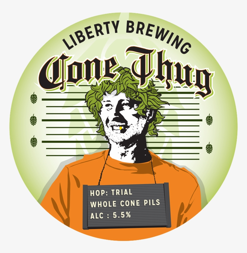 Cone Thug Tap Badge Liberty Brewing - Cartoon, transparent png