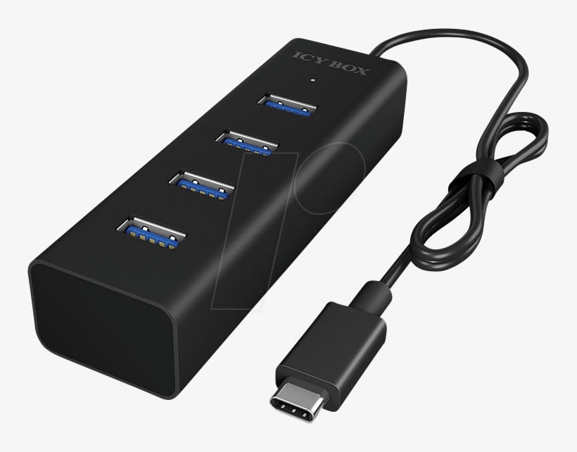 0 Type C, 4 Port Hub Usb Type A Icybox Ib - Icy Box, transparent png