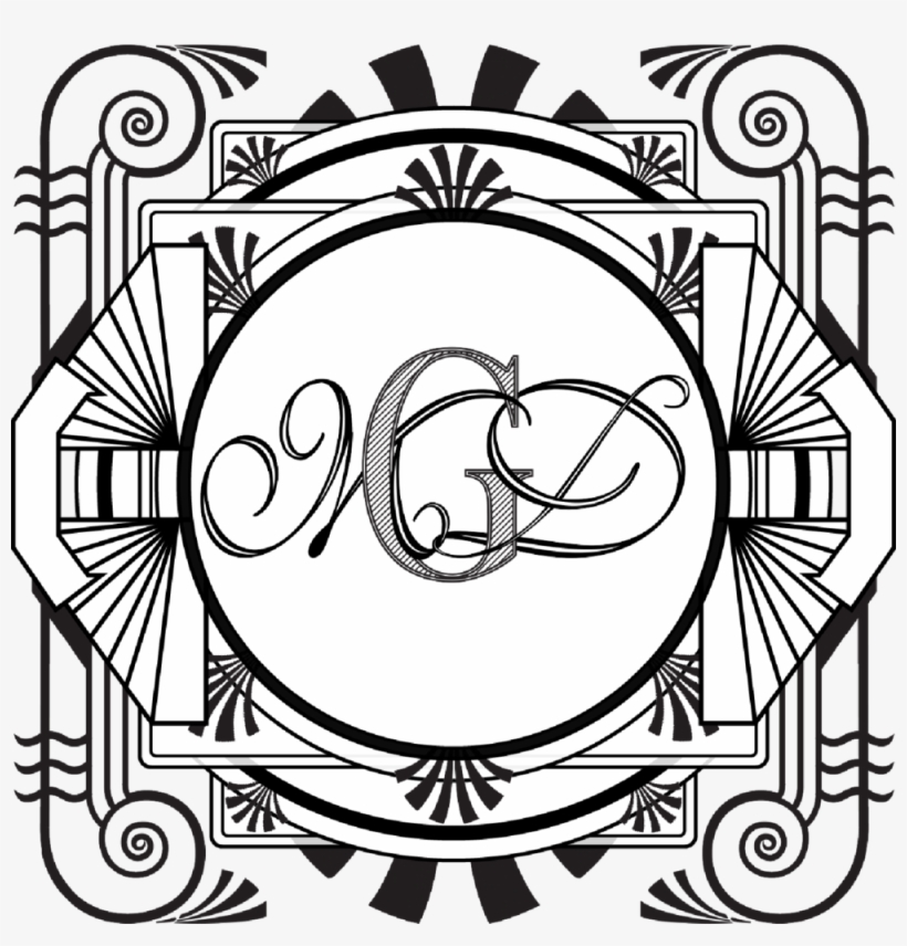 Art Deco Wedding Invitation Seal, transparent png