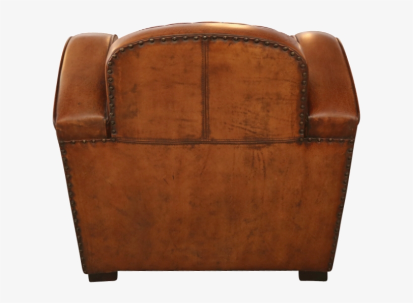 Art Deco Round Arm Chair In Distressed Leather - Club Chair, transparent png