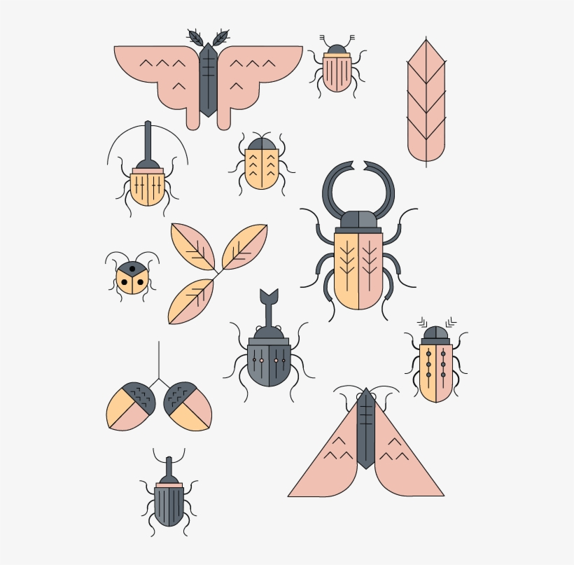Art Deco Insects // Graphic Design, transparent png