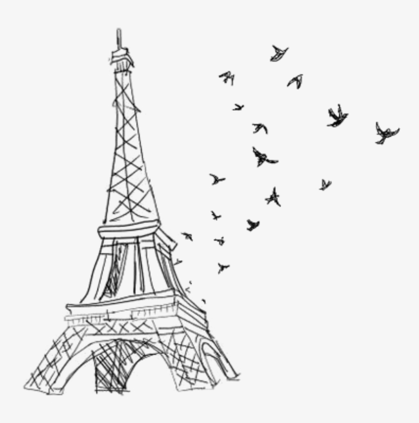 Ftestickers Eiffeltower Blackandwhite Silhouette - Eiffel Tower Transparent, transparent png