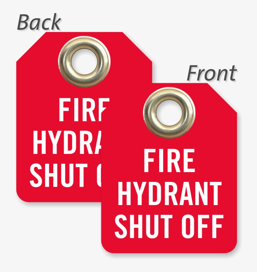 Fire Hydrant Shut Off Mini Tag - Hot Water Shut Off, transparent png