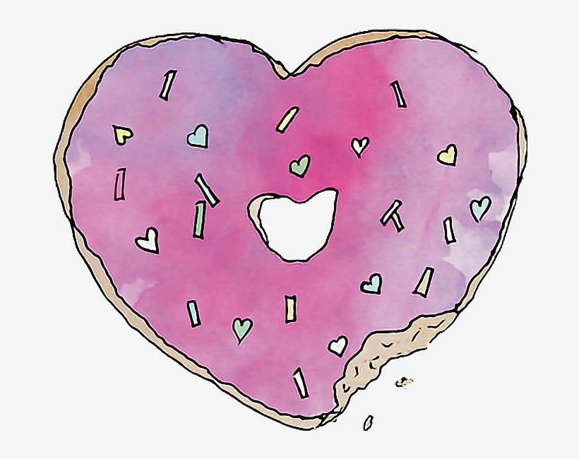 Heart Cool Transparent Tumblr Donuts Png Heart Cool - Png Tumblr Transparent Donut, transparent png