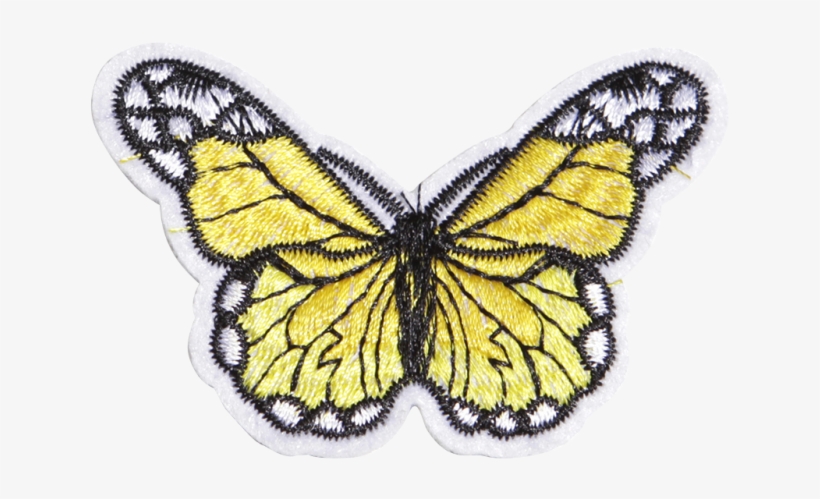 Lifelike Customized Yellow Butterfly Embroidery Patch - Meadow Brown, transparent png