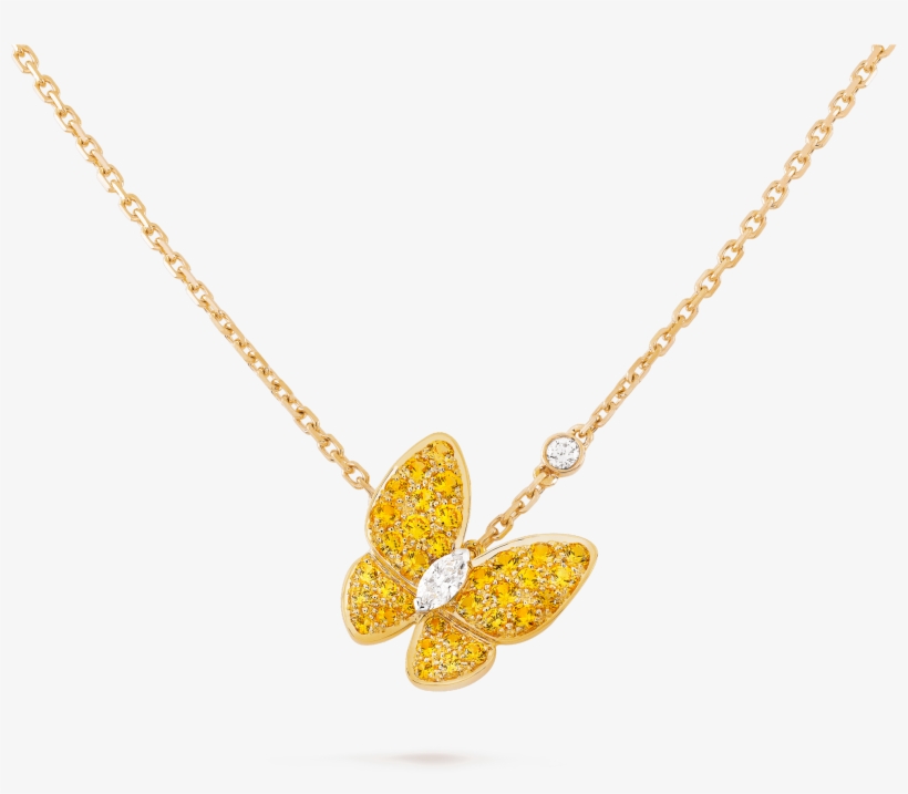 Two Butterfly Pendant - Van Cleef Butterfly Necklace With Diamonds, transparent png