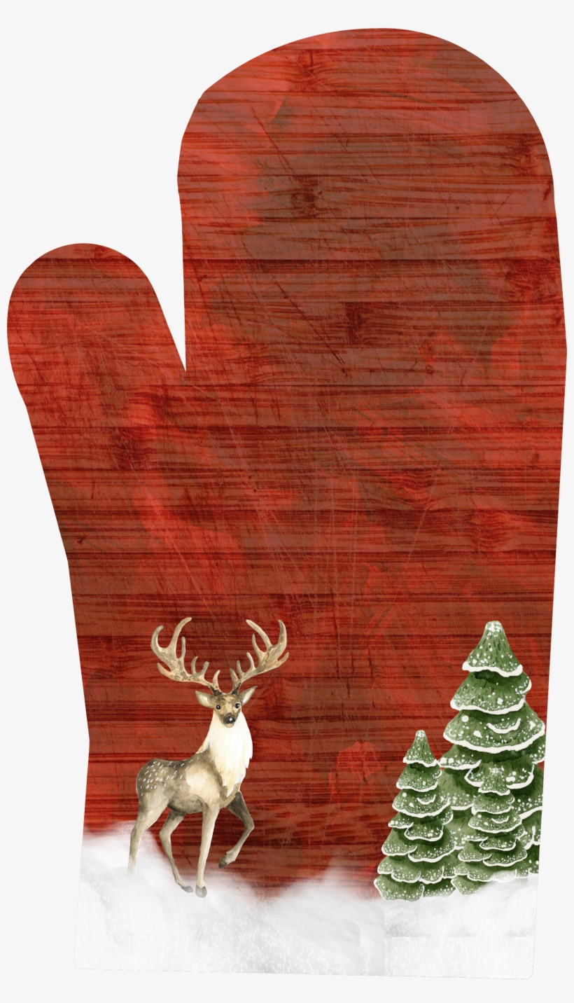 Christmas Oven Mitt - Elk, transparent png