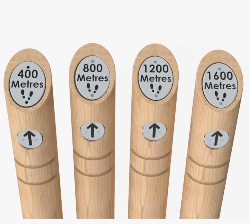 400m - 1600m Markers - " - Wood, transparent png