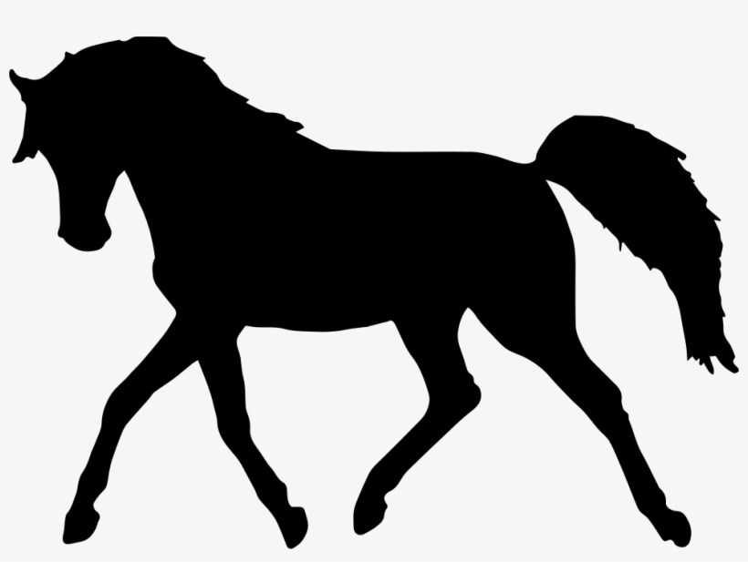 Horse Walking Black Silhouette Facing To Left Comments - Horse Silhouette Transparent Background, transparent png